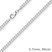 2,7Mm Panzerkette Silberkette Collier Halskette Aus 925 Silber 80Cm