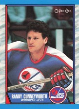 Randy Cunneyworth Winnipeg Jets 1989 O-Pee-Chee Hockey Card #63