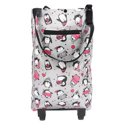 Foldable Shopping Cart with Wheels, Portable Grocery Cart with Removable Bag,...
