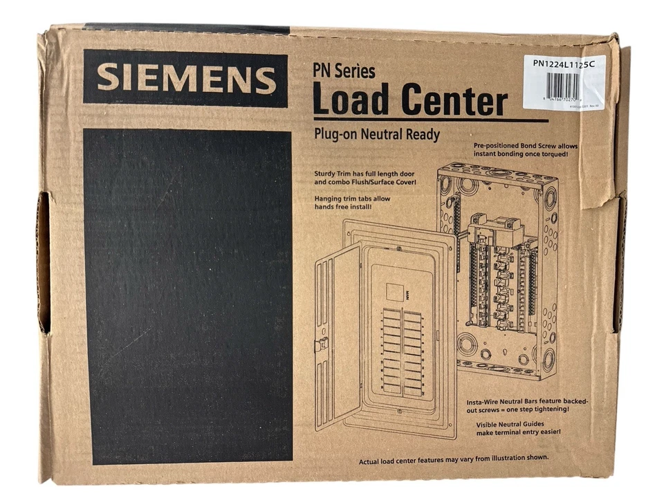 Siemens PN Series 125A 12 Space 24 Circuit Main Lug Load Center PN1224L1125C New - Image 4 of 4
