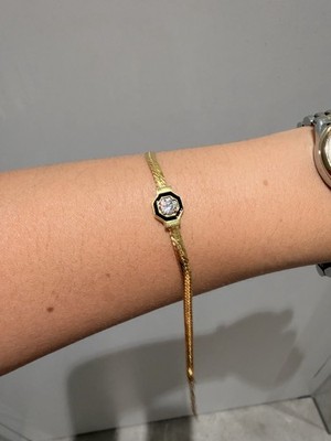 Damen Armband 925 Silber Silver-14k Vergoldet Zirkonia Stein Geburtstag Geschenk