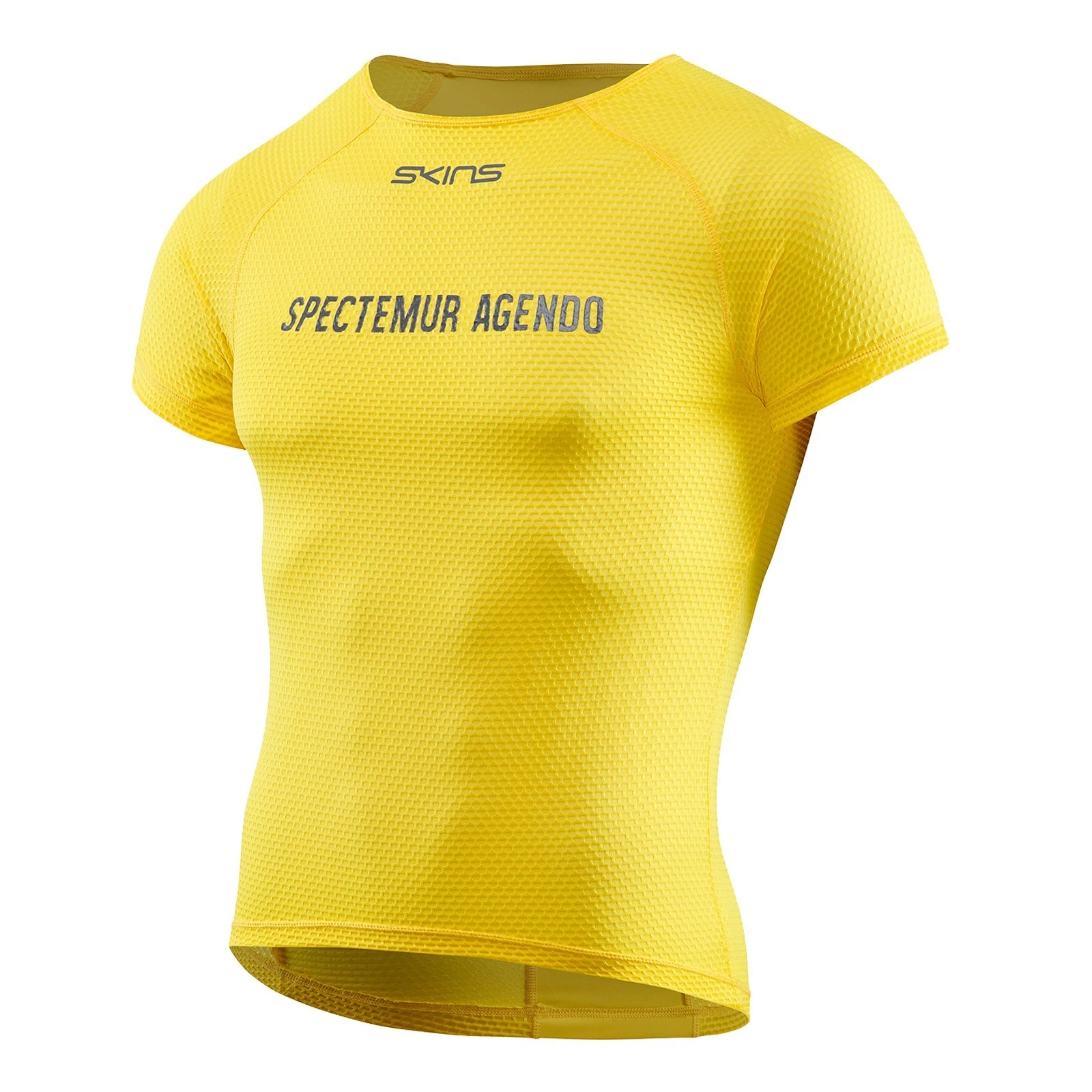 SKINS Mens Yellow Short Sleeve Cycling Baselayer Top Size Small BNWT C2624