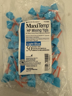 #ad LOT 25 Henry Schein MaxiTemp HP Mixing Tips Light Blue 112 6865 $425.00