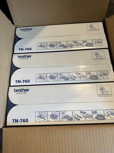 Sealed New Brother TN-760 /  TN760 High Yield Black Toner Cartridge X 3