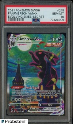 2021 Pokemon SWSH Evolving Skies Secret #215 FA Umbreon VMAX PSA 10 GEM MINT