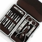 Nail Cuticle Clippers12Pcs Pedicure Manicure Set Cleaner Grooming Kit Case Tool