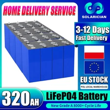 8000Cycle Grade A 320Ah LiFePO4 Battery Lot 3.2V Lithium Iron Phosphate Recharge
