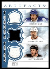 2012-13 Upper Deck Artifacts Tundra Trios Jerseys Blue Colton Orr/George