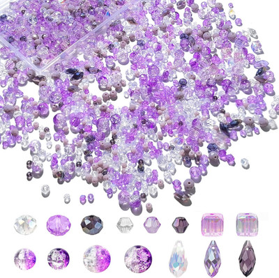 1000Pcs Glass Beads for Jewelry Making Colorful Rainbow Craft Crystal Beads with