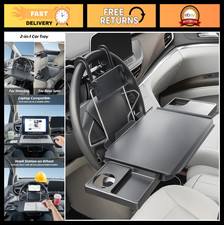 Large Car Steering Wheel Tray with Phone Holder - Back Seat Food Desk for SUVs,