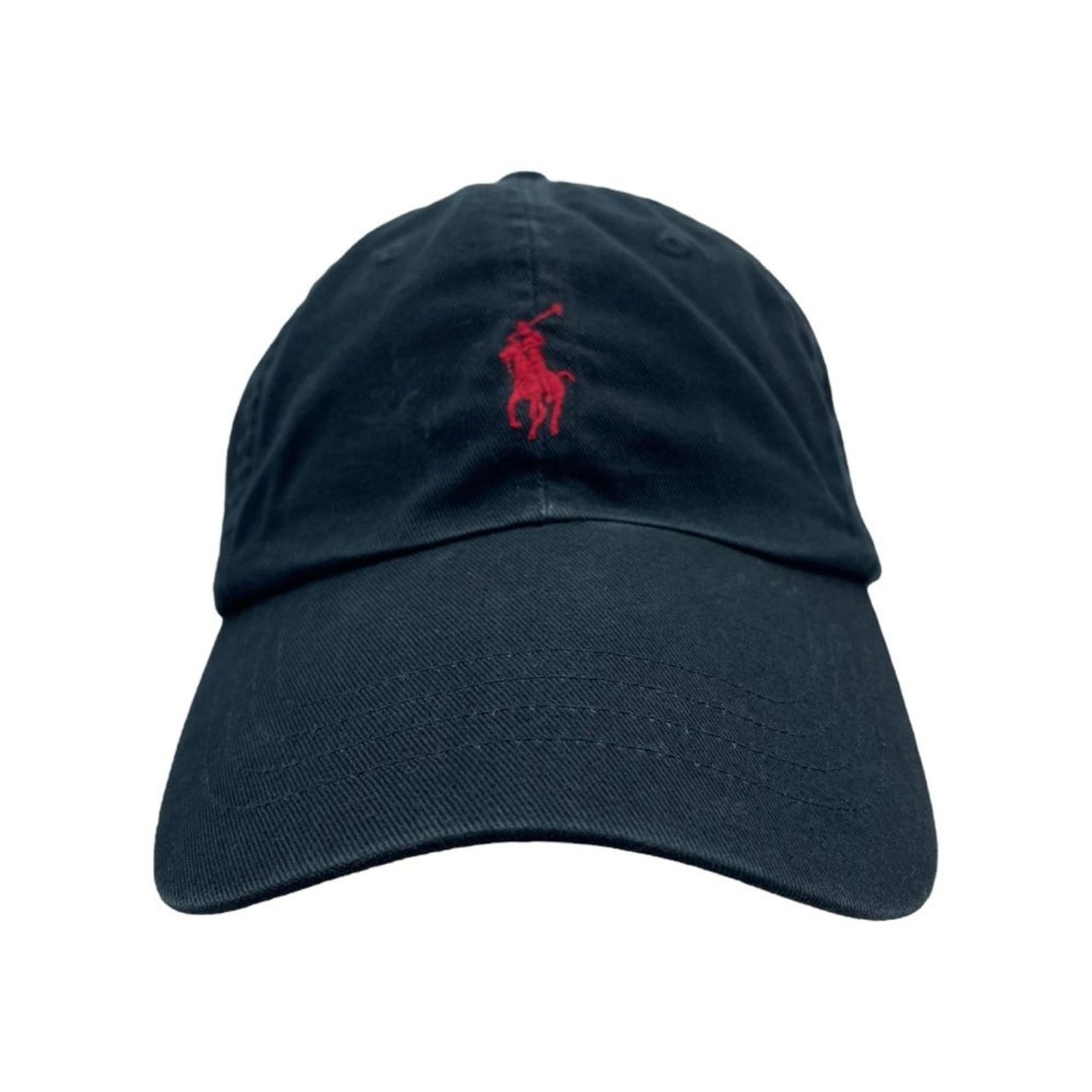 Polo Ralph Lauren Cappello Berretto Strapback Nero Rosso Pony Logo Schienale