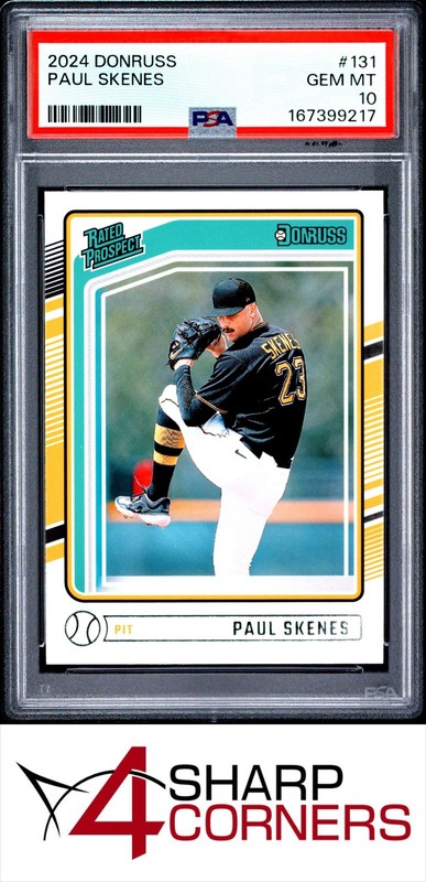 2024 PANINI DONRUSS #131 PAUL SKENES RC RATED PROSPECT PSA 10