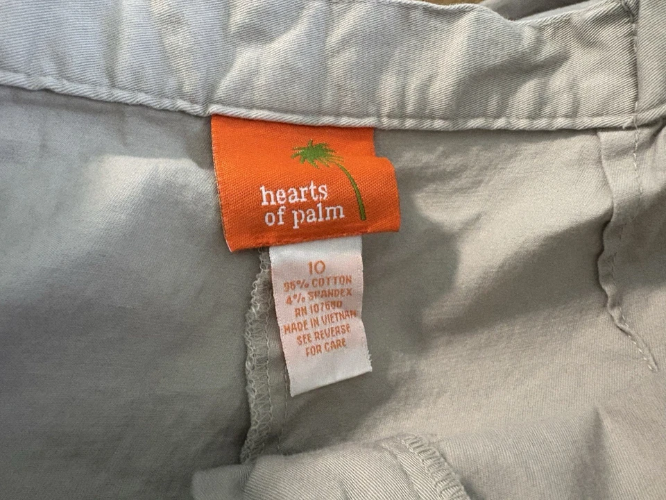 Pantalones caqui Hearts of Palm para mujer con cintura elástica a los lados tostado talla 10 Foto 3 de 4