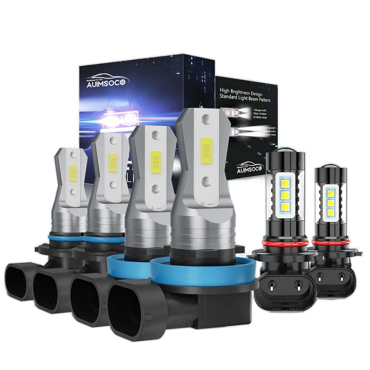 For Ram 5500 2011-2018 LED Headlight Kit Combo 6x Bulbs High Low Fog Beam 6500K
