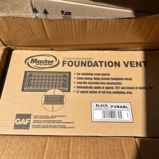 Master Flow Automatic Foundation Vent Polyethylene Black 57 sq-in Net FVRABL