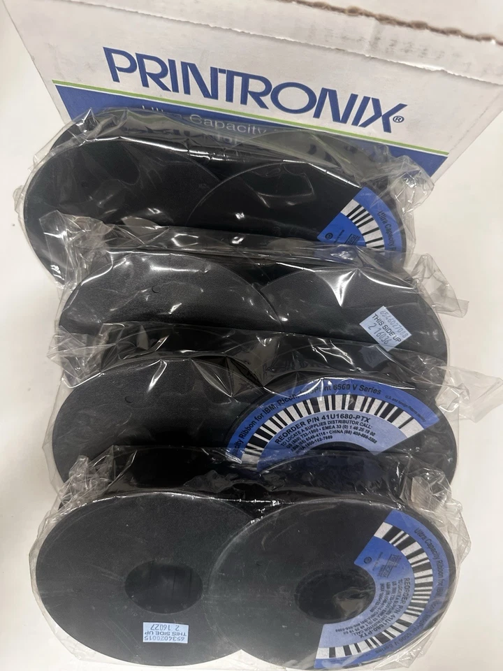 Printronix 41U1680-PTX Twin Spool Ribbon Pack of 4 Black, New Open Box - Image 2 of 4