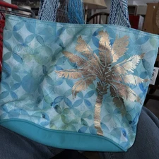 Sun N Sand Paul Brent Coastal Life Palm Tree Graphic Beach Tote Bag