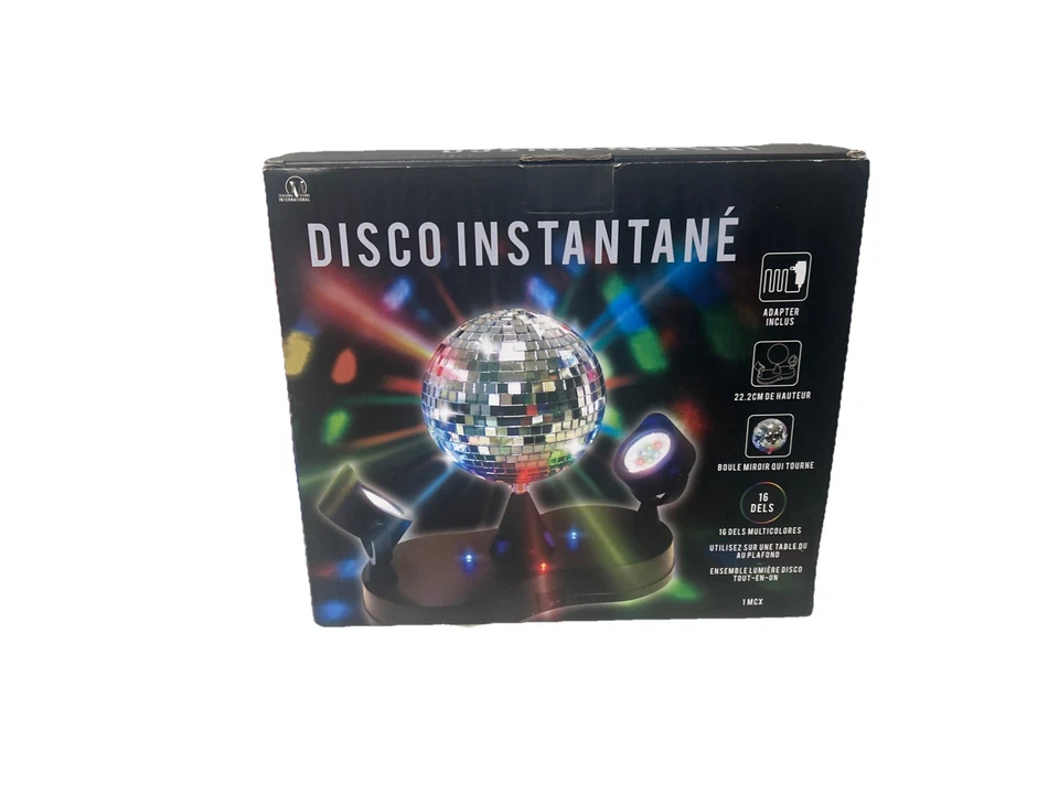 Instant Disco Spinning Mirror Ball 16 Multcolored Leds All In 1 Disco Light Kit - Image 3 of 4