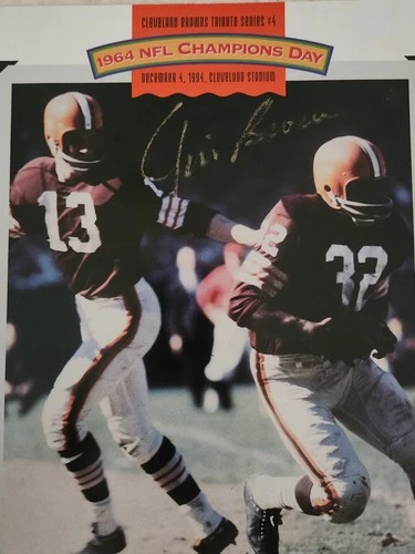 Jim Brown Cleveland Browns Autographed Fold Out Poster With Certification