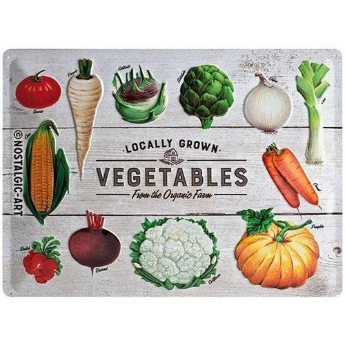 Tin sign metal sign 12 x 16 in -Home & Country - Vegetables
