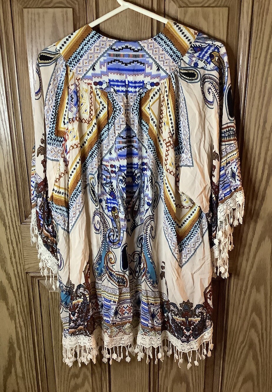 Umgee Patchwork Southwestern Open Front Oversized… - image 7