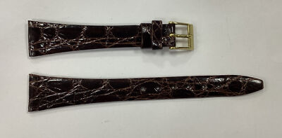 Bracelet De Montre En Cuir Croco Marron - Largeur 15mm - Occasion - Sans Marque