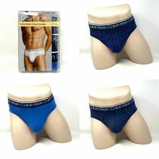 Calvin Klein Men's 3 Pack Cotton Stretch Hip BriefS Blue Navy Size Medium