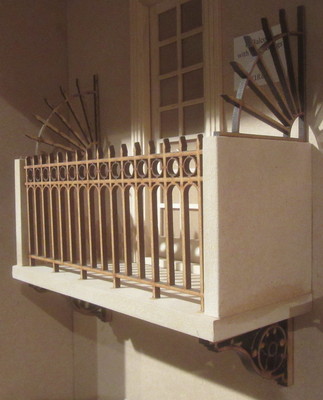Puppenhaus DIY Balkon passt Türen Bausatz DHD312 unlackiert  