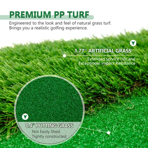 12x5 FT Golf Putting Green, Golf Training Mat with High-quality Turf, 3 Holes, - Picture 4 of 12
