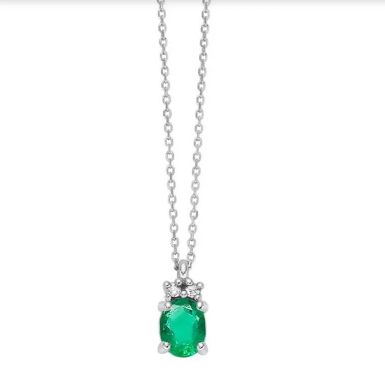 Collana Donna In Oro 9K (375) Con Zirconia Cubica - Gioiello Elegante Con Catena Fine E Pendente Brillante - Ispirazione Italiana Carissima Gold - Regalo Di Lusso In Confezione Regalo