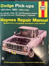 HAYNES Dodge Pick-ups 1974-1993 2WD 4WD I6, V6, V8 Repair Manual 30040