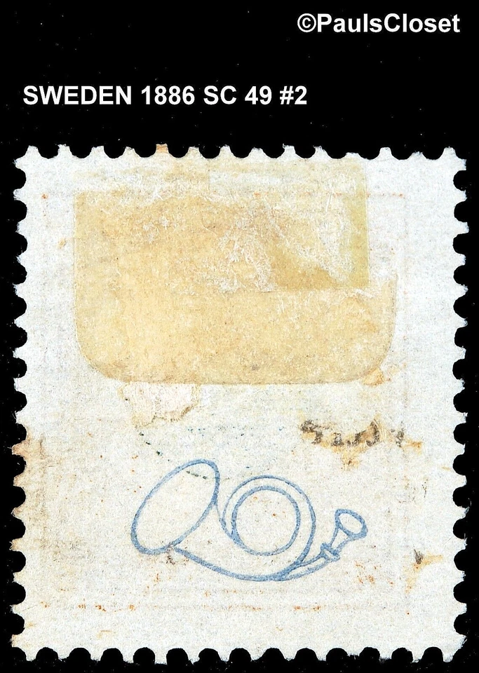 SUECIA 1886 SC 49 ESCUDO DE ARMAS BISTER Y AZUL OSCURO 1k MNG P13 F/MUY FINO #2 Foto 2 de 2