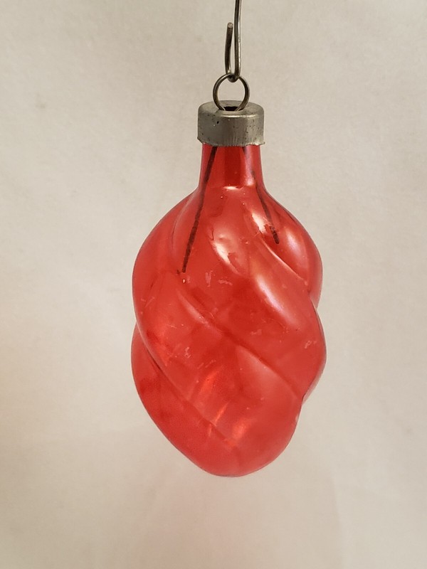 Vintage unsilvered Red Glass Ornament