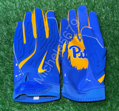 Nike Pittsburgh Pitt Team Issued Superbad 7.0 Football Gloves Blue