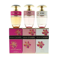 PRADA CANDY 3 PC 20ML EDP SP GIFT SET 20ML CANDY, 20ML FLORALE, 20ML KISS 