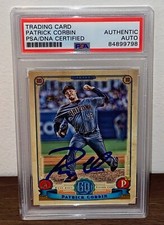 PATRICK CORBIN Signed Autographed 2019 TOPPS GYPSY QUEEN #279 Card PSA