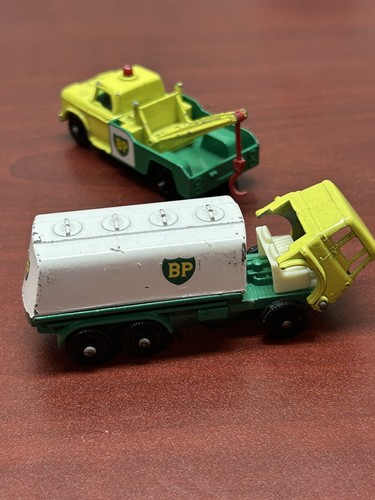 Vintage 1960’s Matchbox Trucks #25 BP Petrol Gasoline Tanker #13 Dodge Wreck Tow - Picture 5 of 8