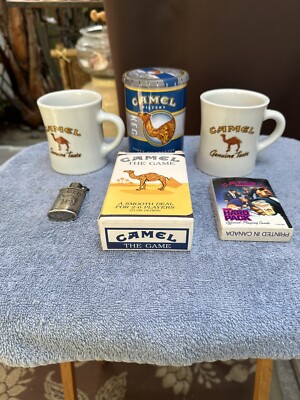 2-Vintage🐪Camel🐪Coffee ☕️Mugs+40🚬Keg+🐪Flip Top Lighter+2🃏Games  1st$47💰🧨🐊