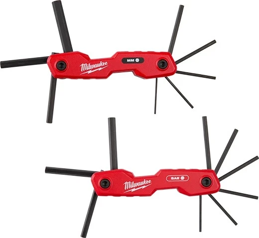 Milwaukee 17 Key Folding Hex Key SAE/Metric Sets - 2PC 48-22-2183