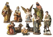 Presepe Natività completo 11 soggetti in resina decorata cm. 30
