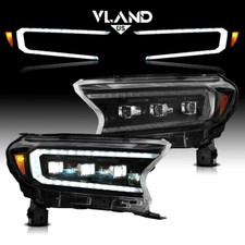 FULL LED Projector Headlights For 2015-2021 Ford Ranger w/Startup Animation DRL