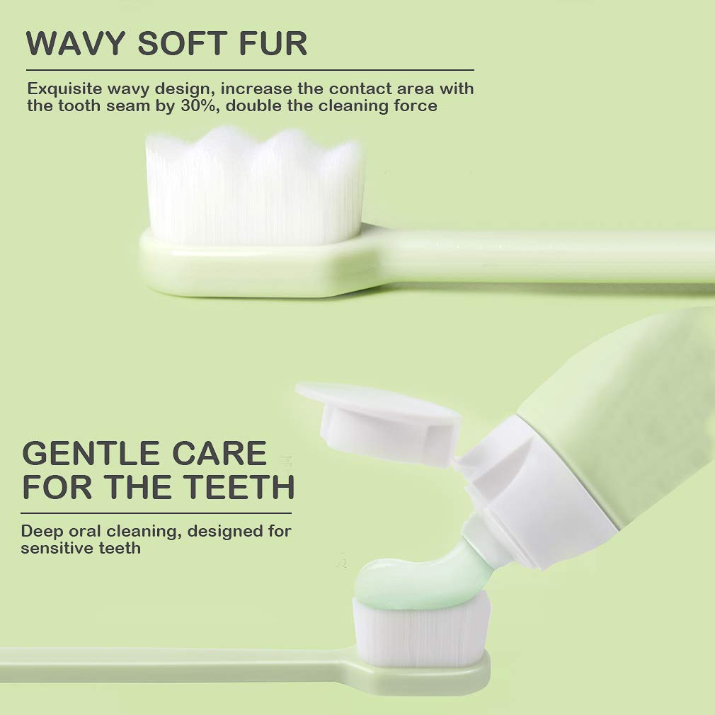 Extra Toothbrush for Sensitive Gums, Micro Fur Manual Toothbrush with 20000 Soft