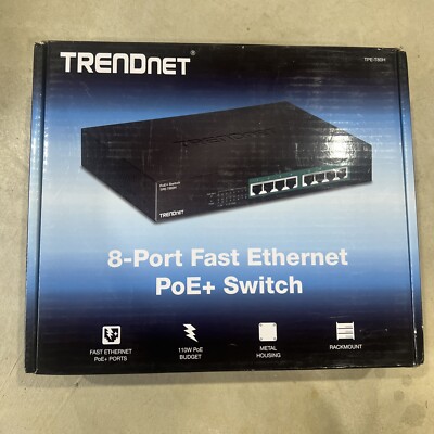 TRENDnet TPE-T80H 8-Port 10/100 Mbps PoE+ Switch Ethernet 8 Port FE 30W PoE