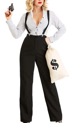 Women's 1920s Gangster Lady Mobster Mob Boss Mafia Costume SIZE S