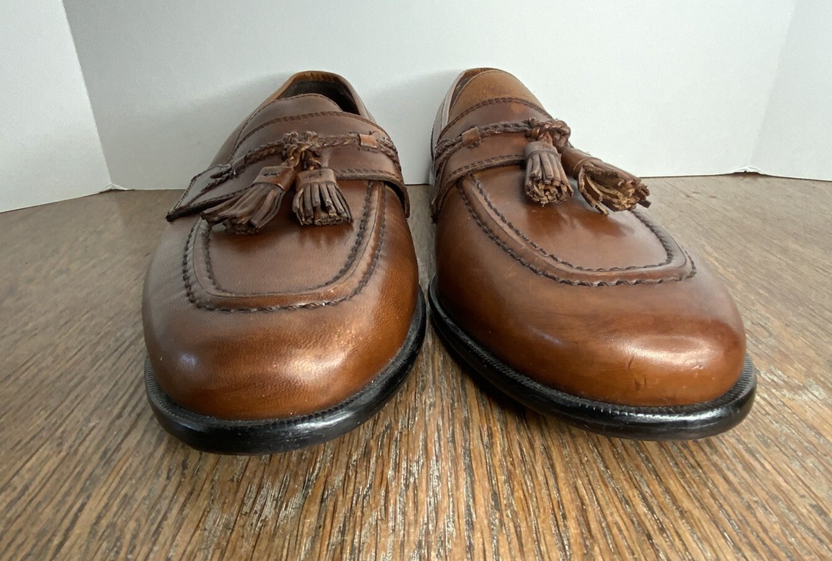 Nunn Bush Lites F21662 Mens Brown Leather Tassel Loafers Slip On Shoes 9.5 M Nunn Bush Brown Leather Loafers Slip On Tassel Driving Mocs  main image 3