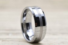 One Tone Matte Finish 925 Sterling Silver Center Wedding Engagement Men's Band