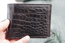 Black Genuine Crocodile Belly Leather Skin MEN'S BIFOLD Wallet C22