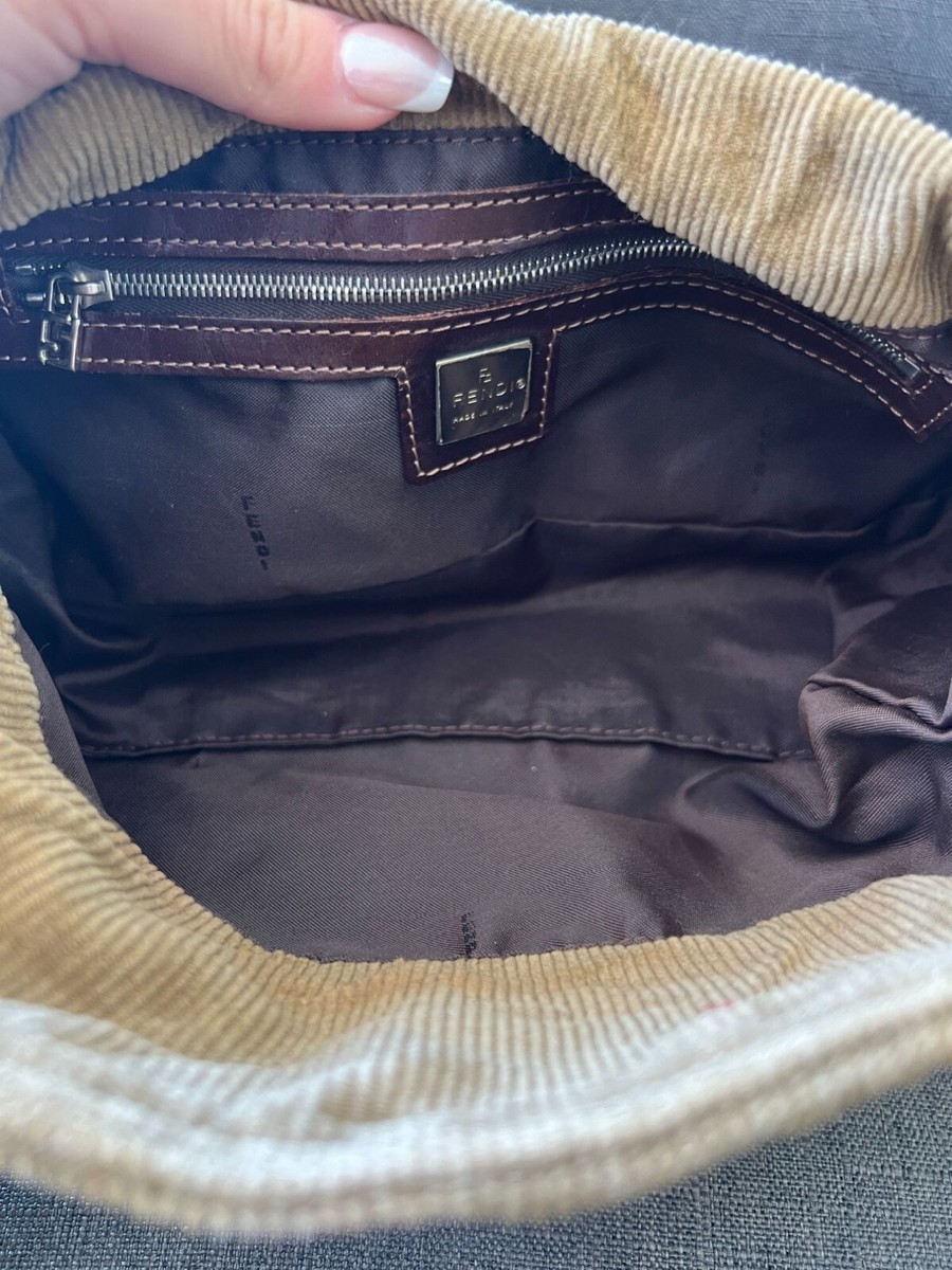 バッグ Fendi corduroy mamma baguette bag FENDI Mamma Baguette Tan Corduroy Shoulder Bag | eBay