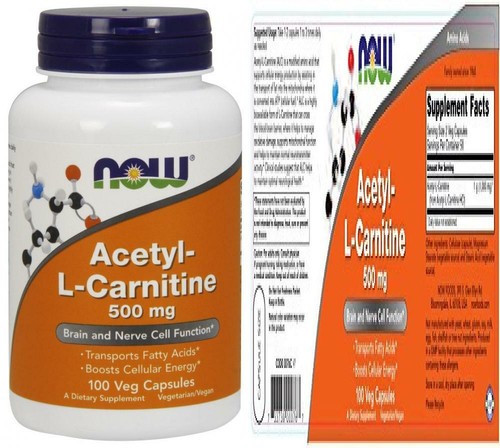 NOW® Acetyl-L-Carnitine, 500 mg, 100 Veg Caps  