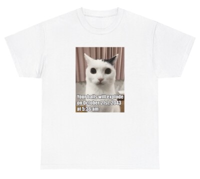 Your Balls Will Explode October Cat T Shirt Funny Oddly Specific Graphic Tee